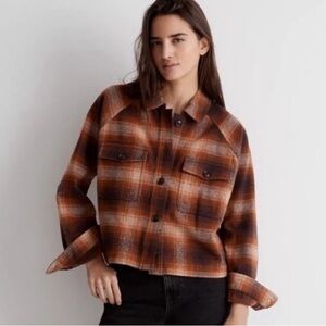 Madewell 100% Cotton Brown Plaid Button-Down Shirt